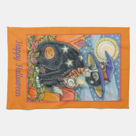 HOCUS POCUS BLACK CAT WITCH HALLOW THEEDOEK (Horizontaal)
