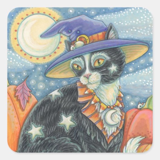 HOCUS POCUS BLACK CAT WITCH, HALLOWEEN STICKERS (Voorkant)