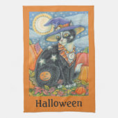 HOCUS POCUS BLACK CAT WITCH HOLIDAY KITCHEN TOWEL THEEDOEK (Verticaal)