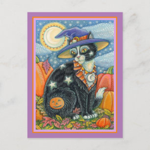 HOCUS POCUS BLACK CAT WITCH & MOUSE HALLOEEN FEESTDAGENKAART