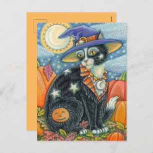 HOCUS POCUS BLACK CAT WITCH & MOUSE HALLOEEN FEESTDAGENKAART