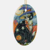 HOCUS POCUS BLACK CAT WITCH & MOUSE HALLOEEN KERAMISCH ORNAMENT (Rechts)