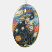 HOCUS POCUS BLACK CAT WITCH & MOUSE HALLOEEN KERAMISCH ORNAMENT (Links)