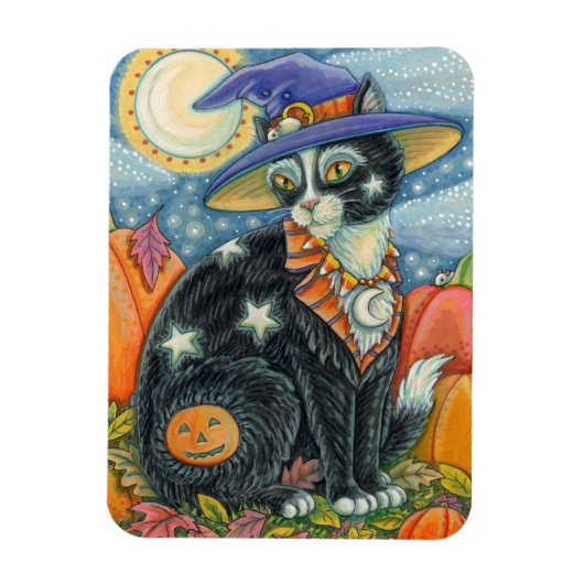 HOCUS POCUS BLACK CAT WITCH & MOUSE HALLOEEN MAGNEET (Verticaal)