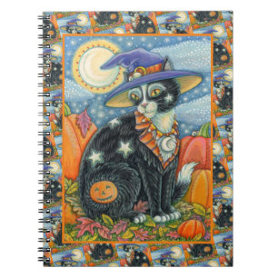 HOCUS POCUS BLACK CAT WITCH & MOUSE HALLOEEN NOTITIEBOEK