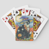 HOCUS POCUS BLACK CAT WITCH & MOUSE HALLOEEN POKERKAARTEN (Achterkant)