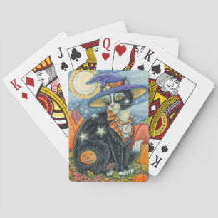HOCUS POCUS BLACK CAT WITCH & MOUSE HALLOEEN POKERKAARTEN
