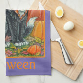 HOCUS POCUS BLACK CAT WITCH & MOUSE HALLOEEN THEEDOEK (Quarter Fold)