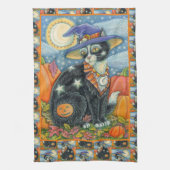 HOCUS POCUS BLACK CAT WITCH & MOUSE HALLOEEN THEEDOEK (Verticaal)