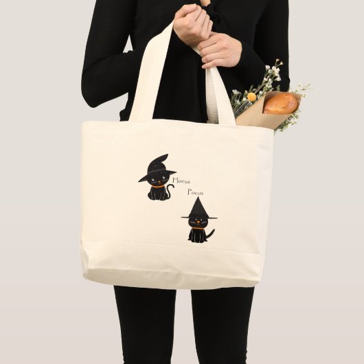 Hocus Pocus Black Cats Grote Tote Bag (Voorkant (product))