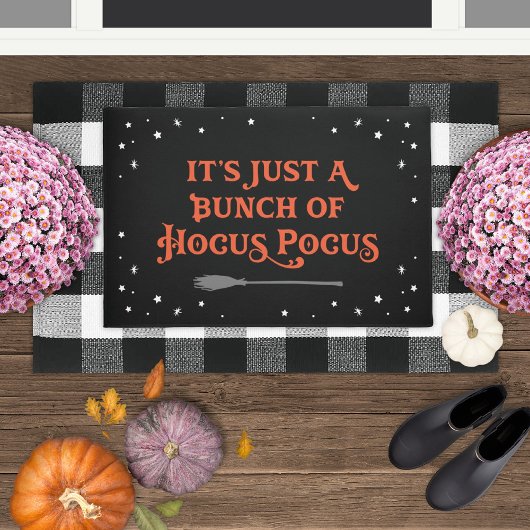 Hocus Pocus Black en Oranje Halloween Quote Deurmat