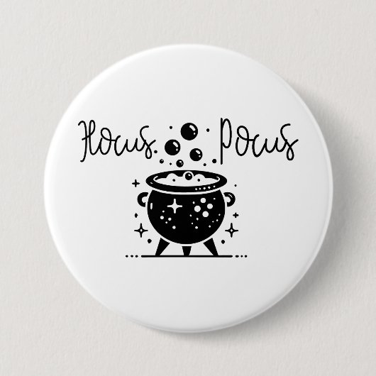Hocus Pocus Borrelende Heksenketel Halloween Ronde Button 7,6 Cm (Voorkant)