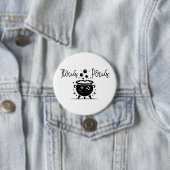 Hocus Pocus Borrelende Heksenketel Halloween Ronde Button 7,6 Cm (In situ)