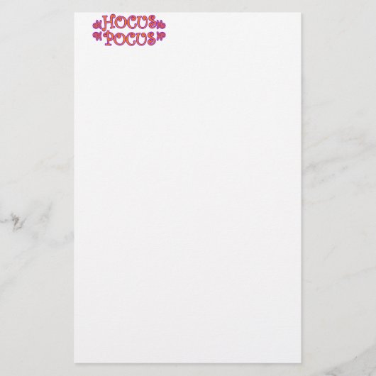 Hocus Pocus Briefpapier (Voorkant)
