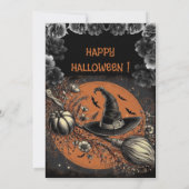 Hocus Pocus Broom Pet Wicked Witch Party Kaart (Achterkant)