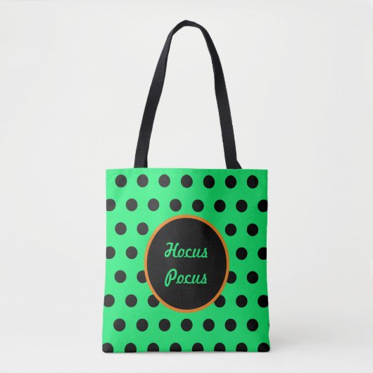 Hocus Pocus Canvas tas (Neon groen en zwart) (Voorkant)