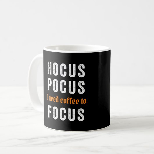 Hocus Pocus Focus Cute Funny Halloween Coffee Mok (Voorkant links)