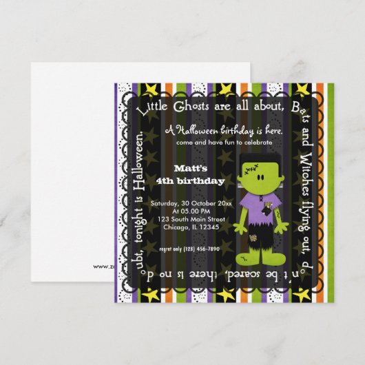 Hocus Pocus Frankenstein Birthday Kaart (Voorkant / Achterkant)