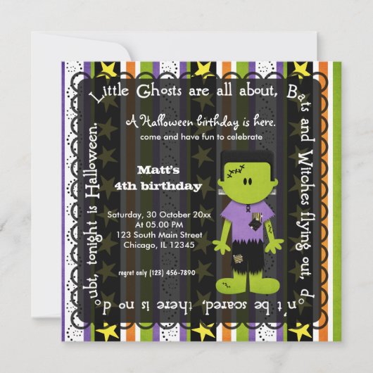 Hocus Pocus Frankenstein Birthday Kaart (Voorkant)