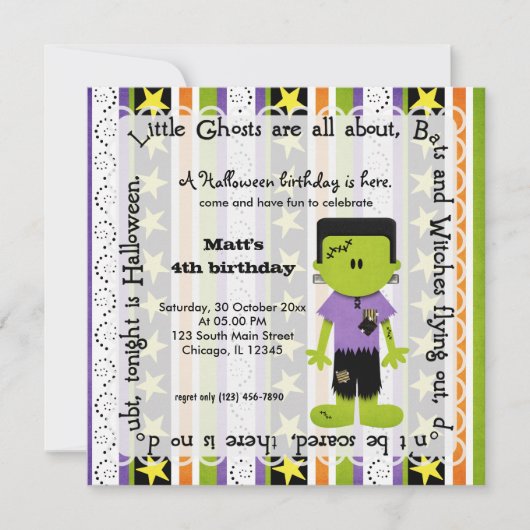 Hocus Pocus Frankenstein Birthday Kaart (Voorkant)