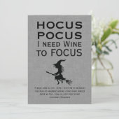 HOCUS POCUS Grey Halloween Party Kaart (Staand voorkant)