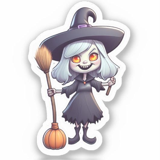 Hocus Pocus Haha: Heksen weg Grappig Sticker (Voorkant)