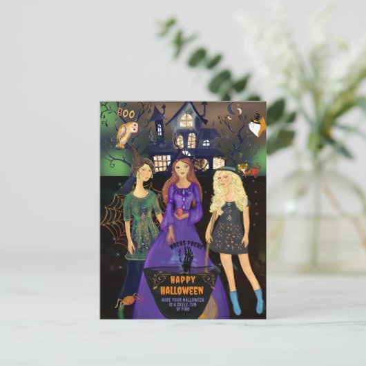 HOCUS POCUS HALLOWEEN HEKSEN BRIEFKAART (Staand voorkant)
