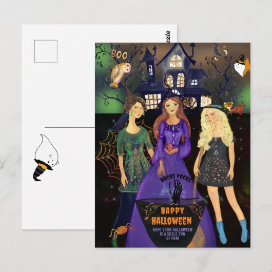 HOCUS POCUS HALLOWEEN HEKSEN BRIEFKAART (Voorkant / Achterkant)