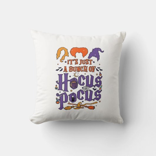 Hocus Pocus Halloween Heksen Ketel Bezem Kat M Kussen (Voorkant)
