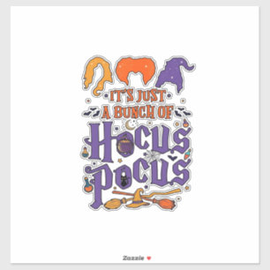 Hocus Pocus Halloween Heksen Ketel Bezem Kat M Sticker