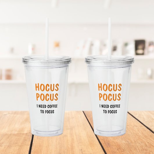Hocus Pocus Halloween Koffie Tumbler | grappige he Acryl Drinkbeker
