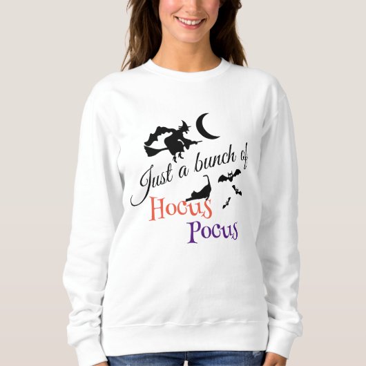 Hocus Pocus Halloween Quote Elegante Vrouwen Wit Trui (Voorkant)