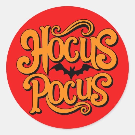Hocus Pocus Halloween Ronde Sticker (Voorkant)