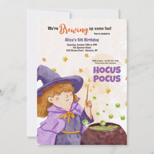 Hocus Pocus Halloween Verjaardag uitnodiging (Voorkant)