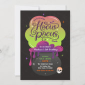Hocus Pocus Halloween verjaardagsfeest uitnodiging (Voorkant)