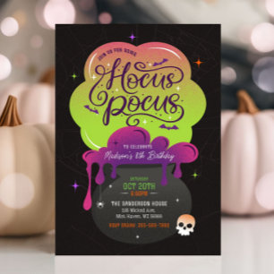 Hocus Pocus Halloween verjaardagsfeest uitnodiging