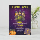 Hocus Pocus Halloween verjaardagsfeestje Kaart (Staand voorkant)