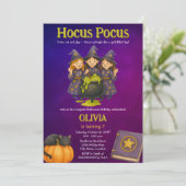 Hocus Pocus Halloween verjaardagsfeestje Kaart (Staand voorkant)