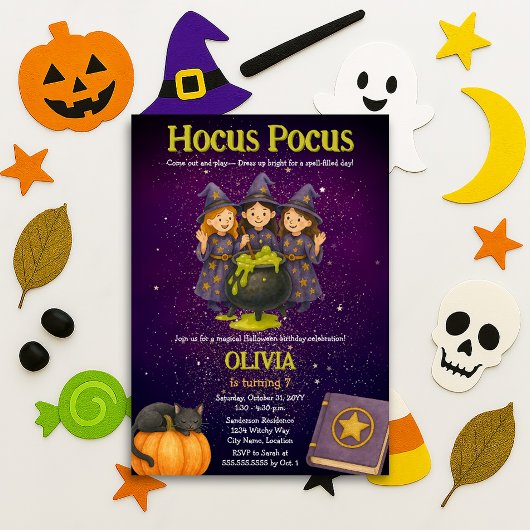 Hocus Pocus Halloween verjaardagsfeestje Kaart