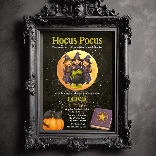 Hocus Pocus Halloween verjaardagsfeestje Kaart