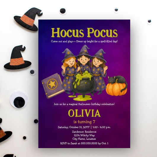 Hocus Pocus Halloween verjaardagsfeestje Kaart