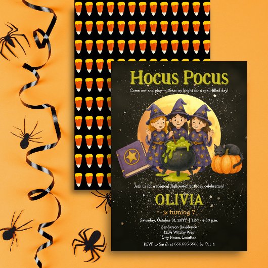 Hocus Pocus Halloween verjaardagsfeestje Kaart