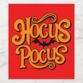 Hocus Pocus Halloween Wijn Etiket (Enkel label)