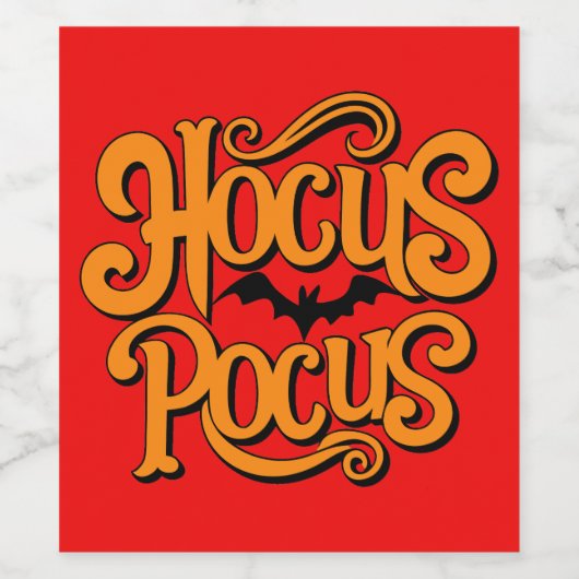Hocus Pocus Halloween Wijn Etiket (Enkel label)