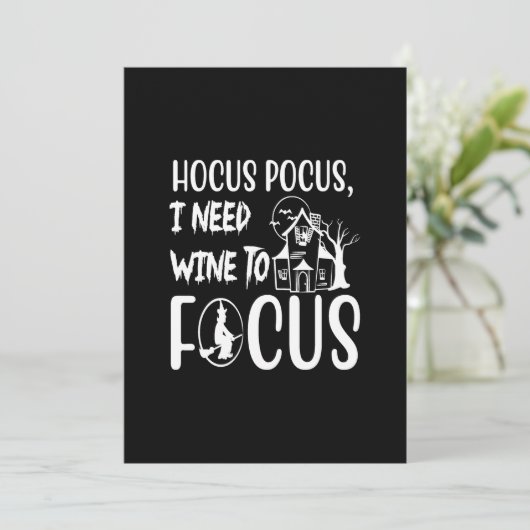 hocus pocus heb wijn nodig om te focussen kaart (Staand voorkant)