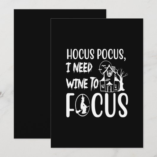 hocus pocus heb wijn nodig om te focussen kaart (Voorkant / Achterkant)