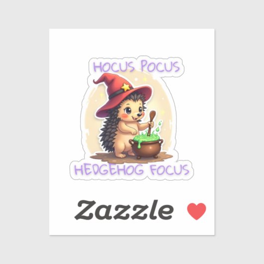 Hocus Pocus Hedgehog Focus - Schattigee Hedgehog S Sticker (Vel)