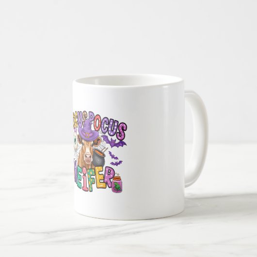 Hocus Pocus Heifer Halloween Cow Koffiemok (Voorkant rechts)