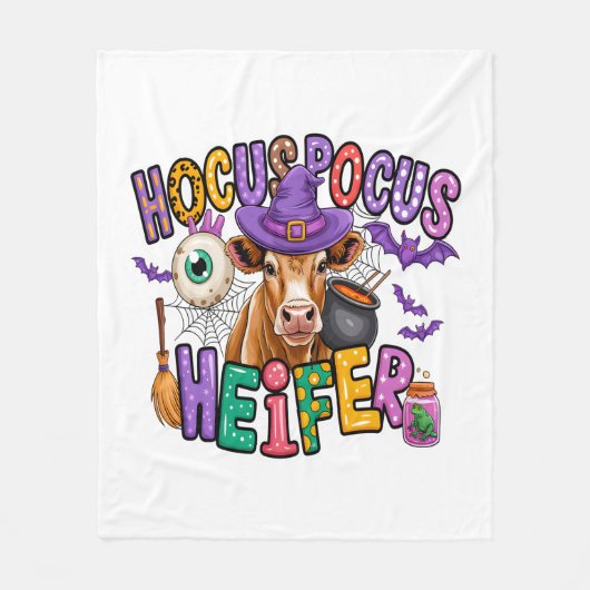 Hocus Pocus Heifer Halloween Koe Fleece Deken (Voorkant)