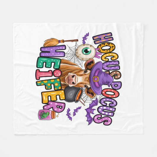 Hocus Pocus Heifer Halloween Koe Fleece Deken (Voorkant (Horizontaal))